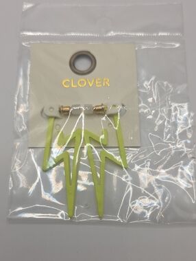 Clover Neon Yellow Lightning Drop Earrings -